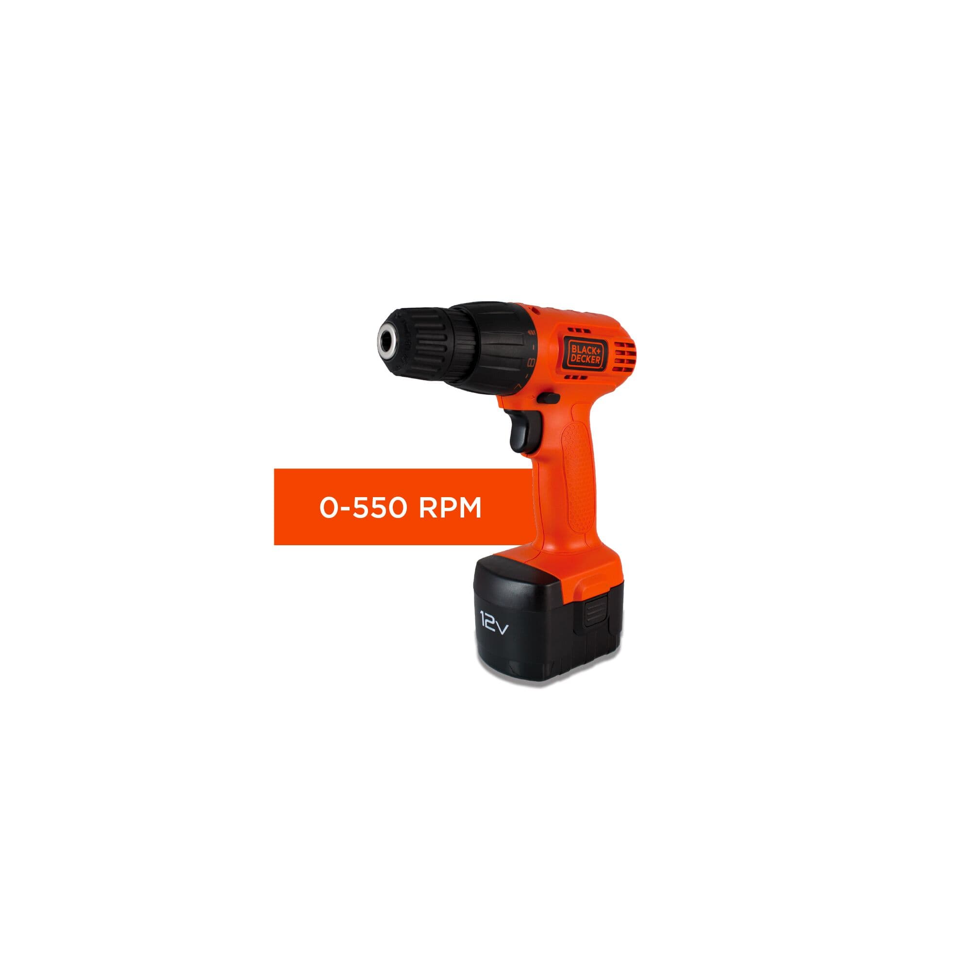 TALADRO ELÉCTRICO INALÁMBRICO 550RPM 12V BLACK+DECKER - imagen 3