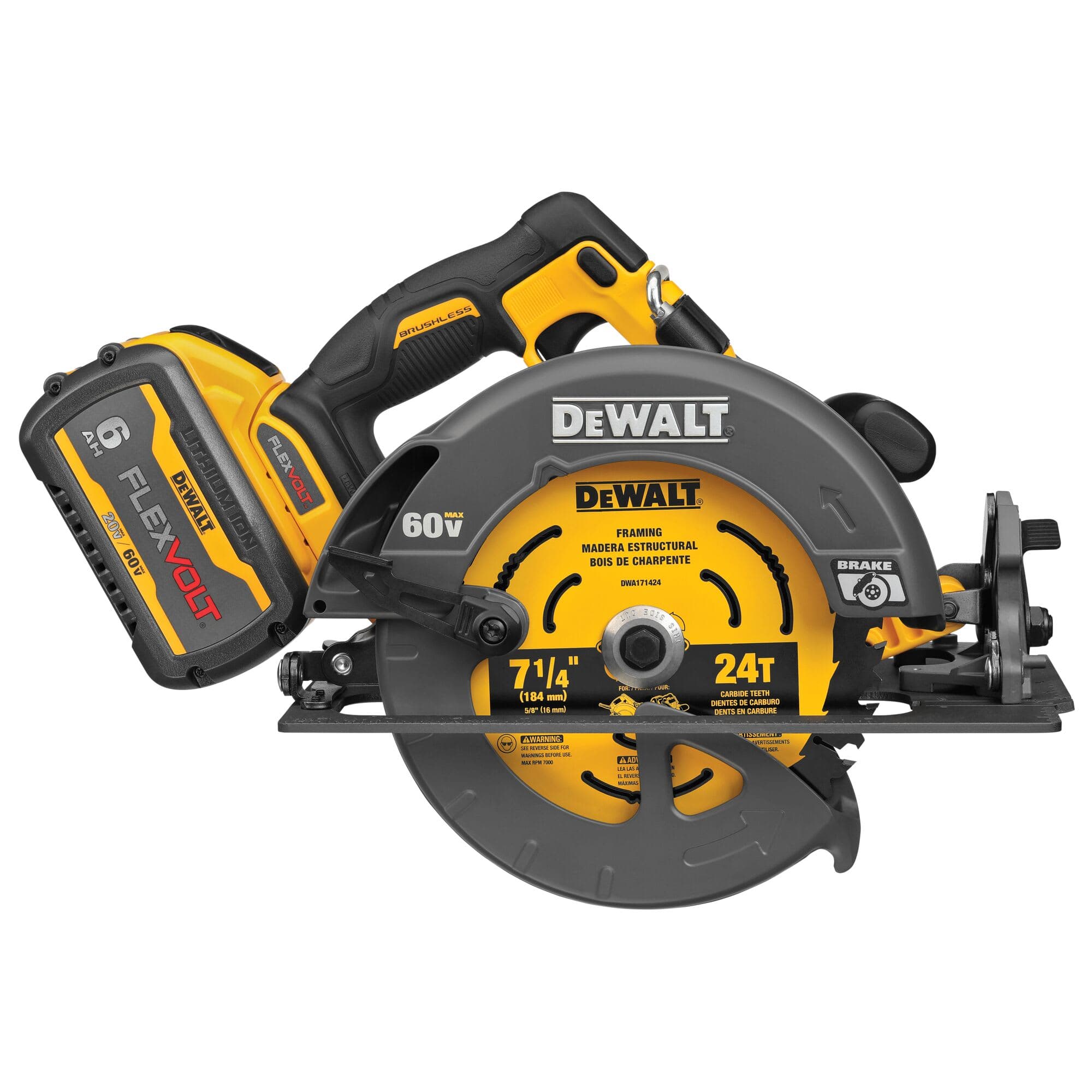 Kit de Sierra Circular de 7-1/4" (184mm) Inalámbrica de 60V MAX* DEWALT