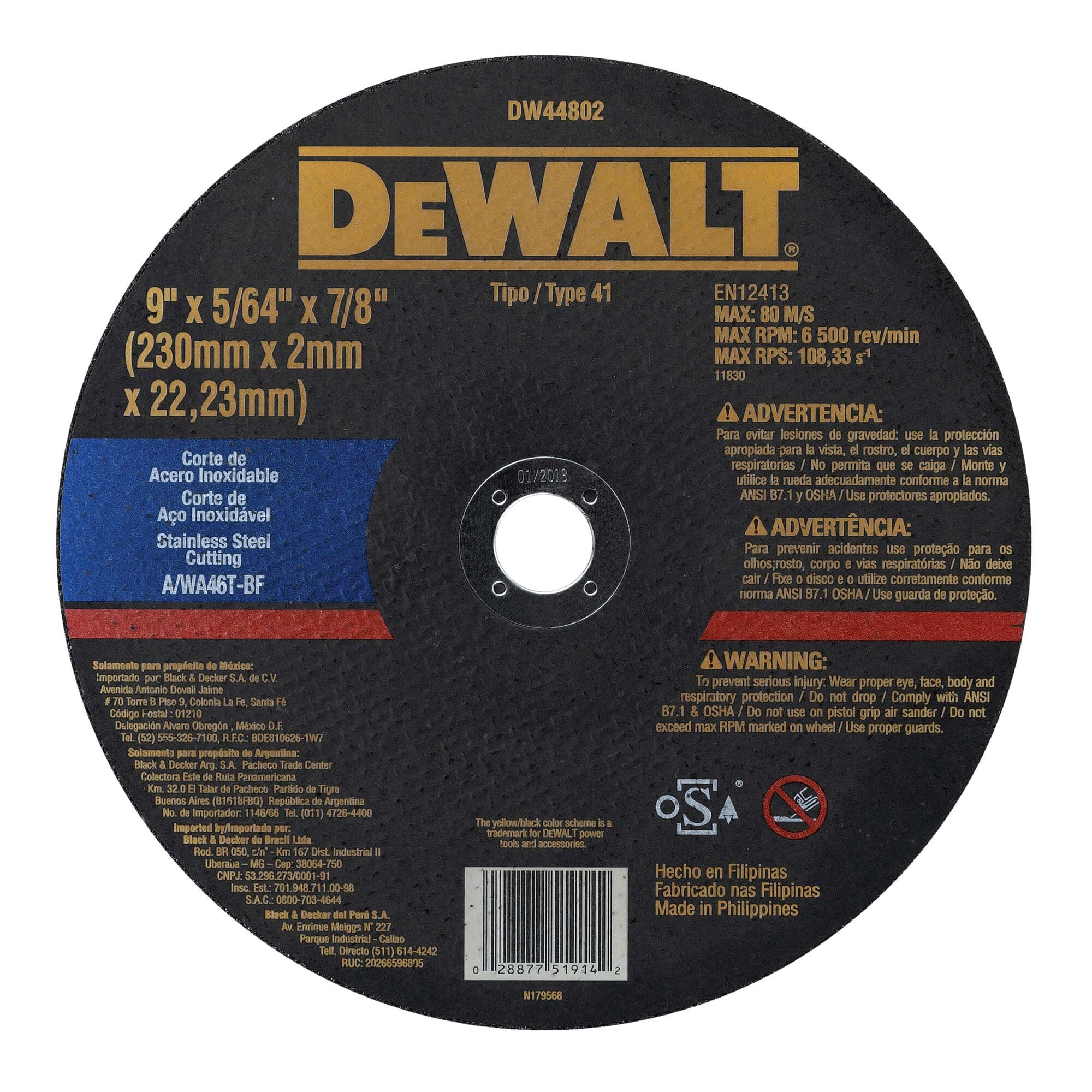 Corte Inoxidable y Metal - Linea Negra DEWALT