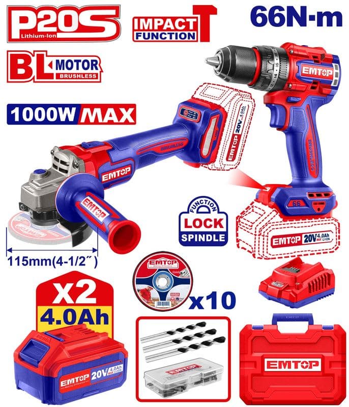 COMBO DE HERRAMIENTAS INALÁMBRICAS INDUSTRIALES 2 PZA