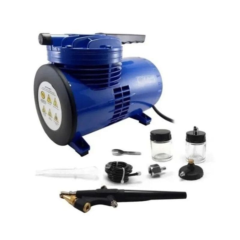 AEROGRAFO + MINI COMPRESOR KIT 50 PSI 3.5 BAR 170W KLD