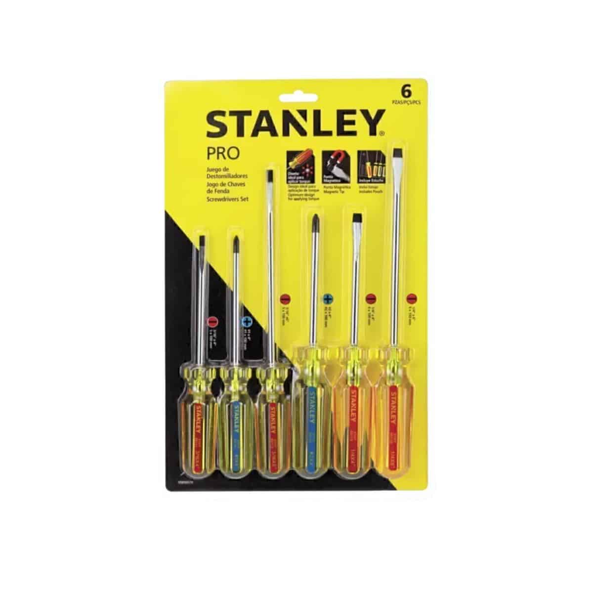JUEGO DE 6 DESTORNILLADORES PRO STANLEY