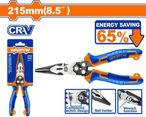 ALICATE DE PUNTA LARGA DE ACCIÓN COMPUESTA