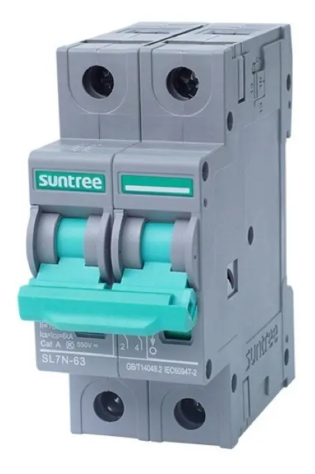 Llave Termomagnética CC 550V 20A — Protección Solar 2P